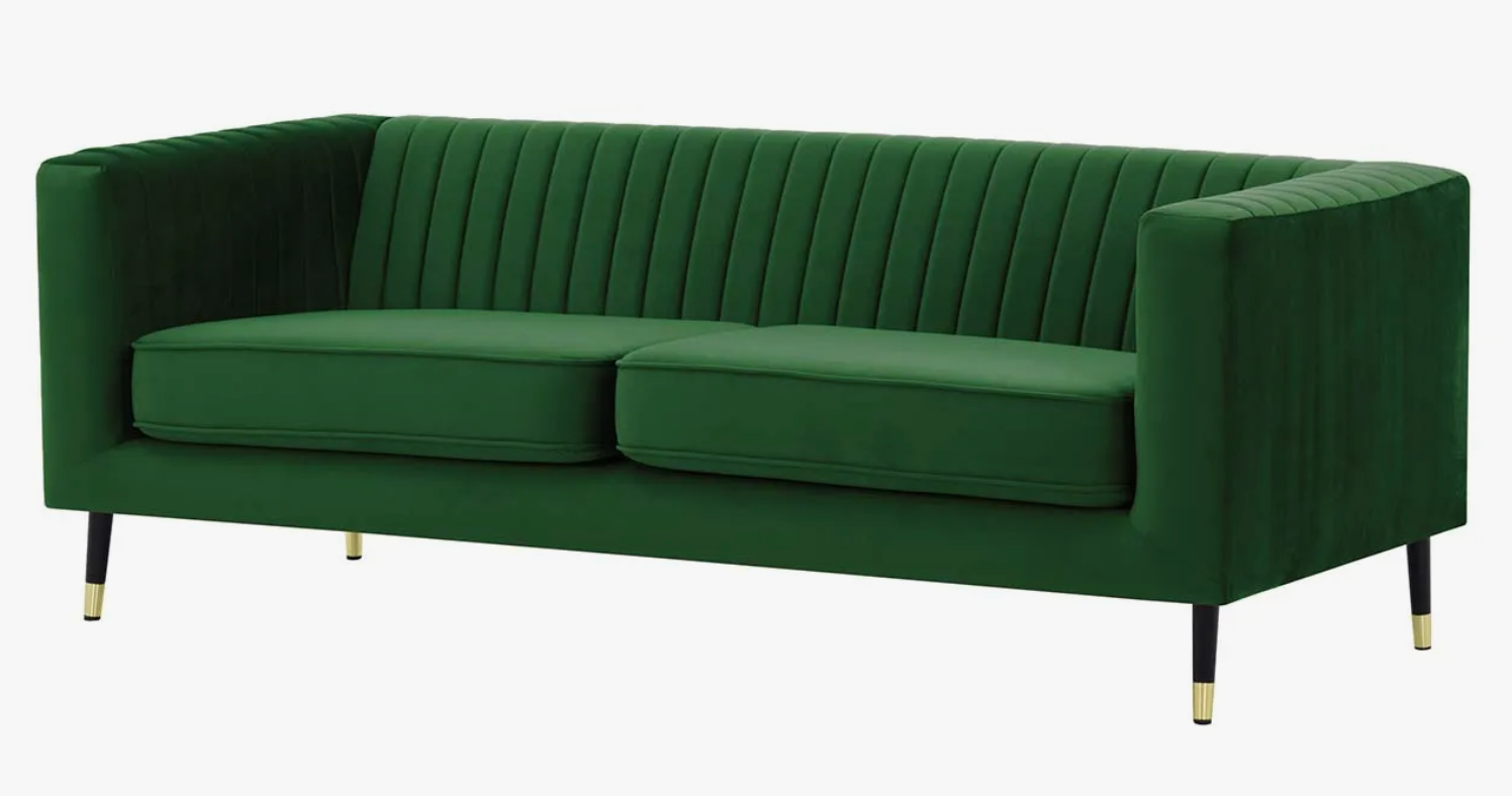 Slender 3 Seater Sofa - Forest Green