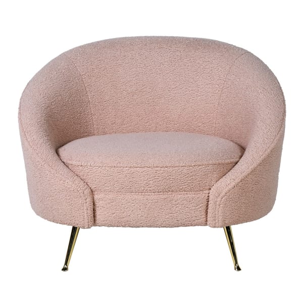 Blush Boucle Curve Chair