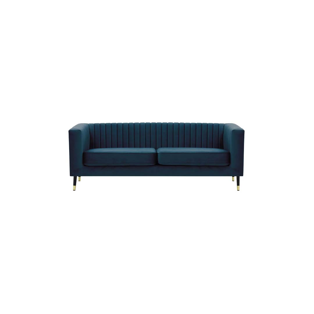 Slender 3 Seater Sofa - Dark Blue