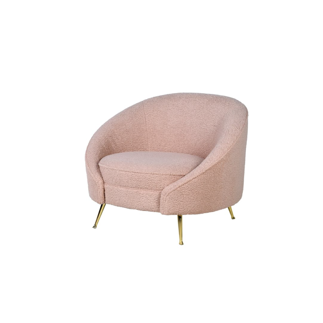 Blush Boucle Curve Chair