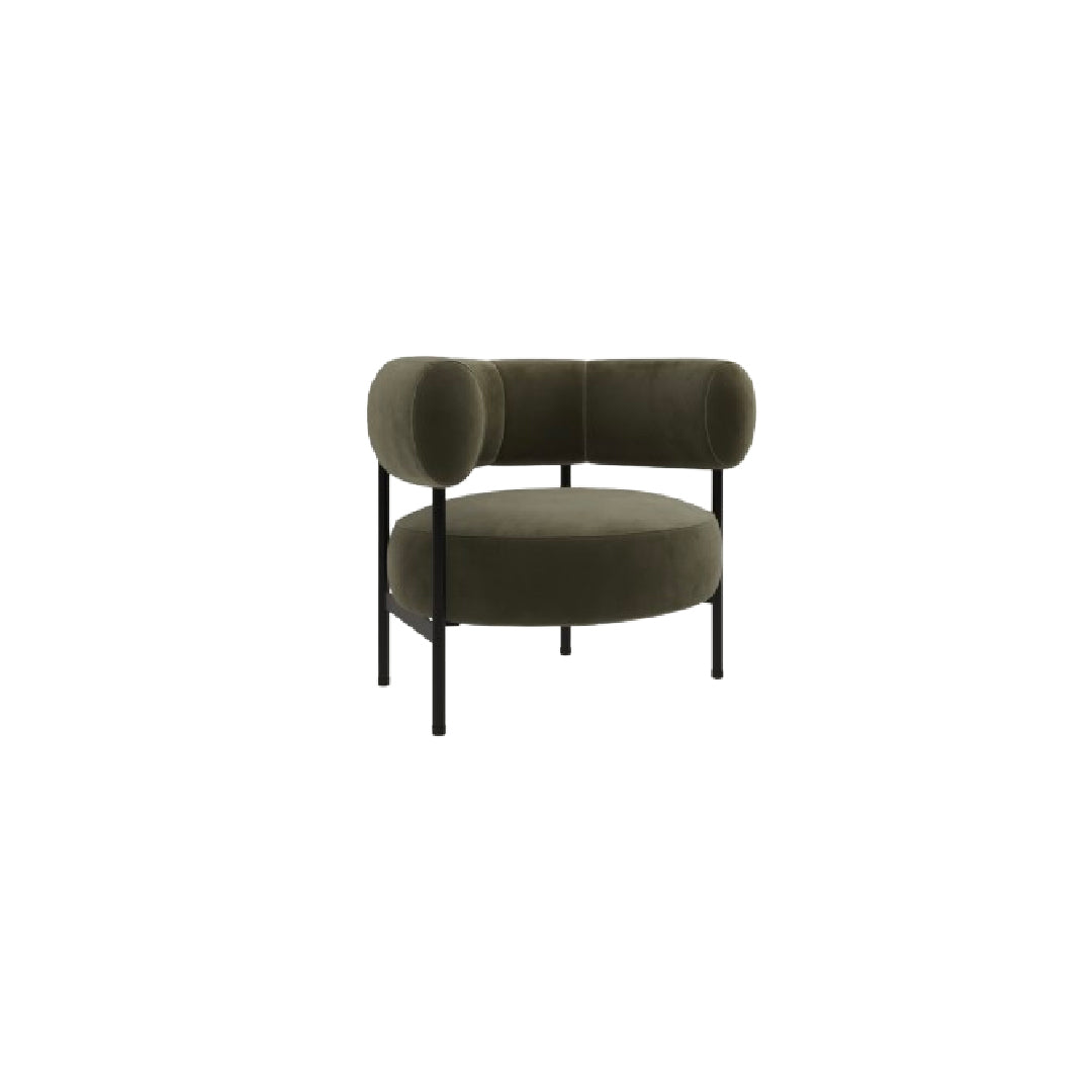 Curved Velvet Occasional Chair - Green