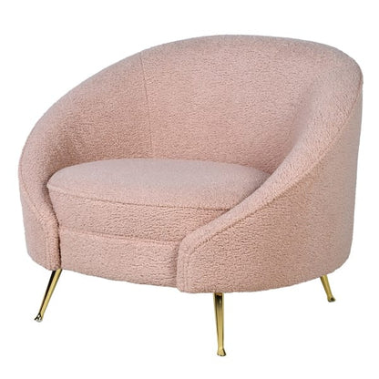 Blush Boucle Curve Chair