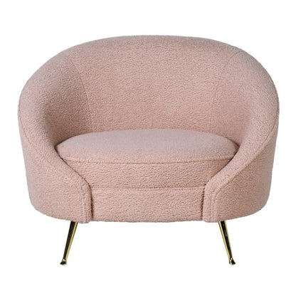Blush Boucle Curve Chair