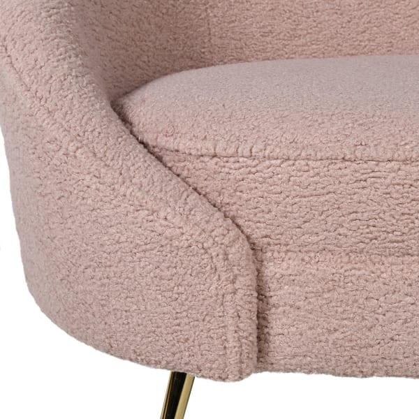 Blush Boucle Curve Chair