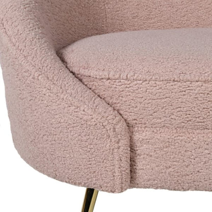 Blush Boucle Curve Chair