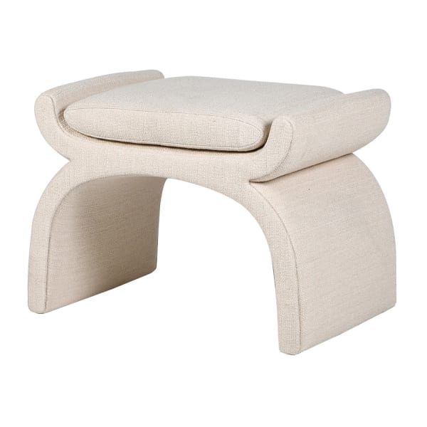 Cream Bouclé Arch Stool