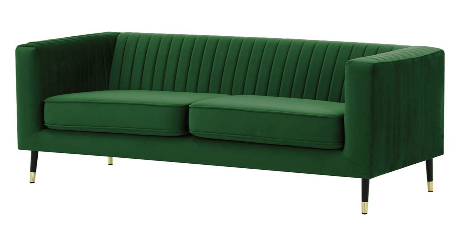 Green Velvet 3 Seater